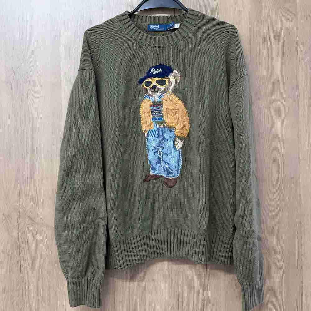 Polo Ralph Lauren Cool Bear Olive Knit Sweater